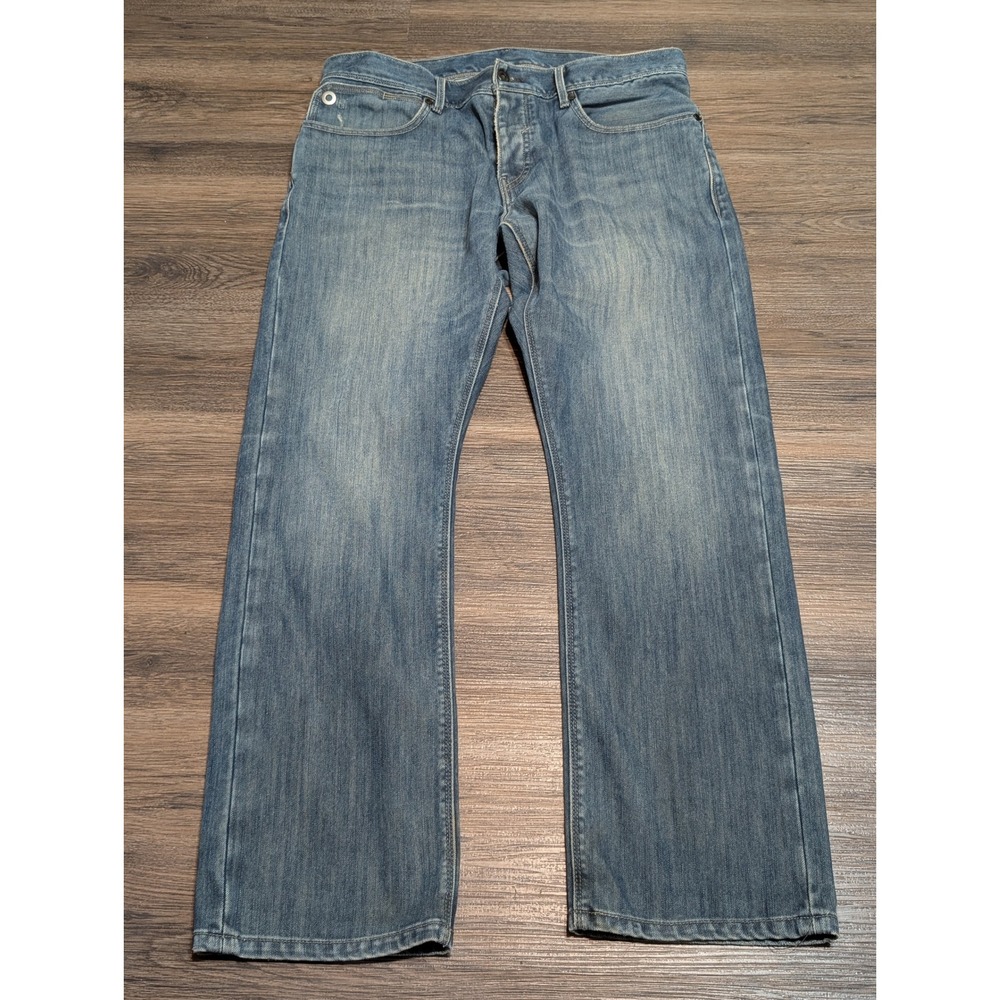 Levis 514 Slim Straight Jeans Mens 34x30 Medium Wash Blue Denim